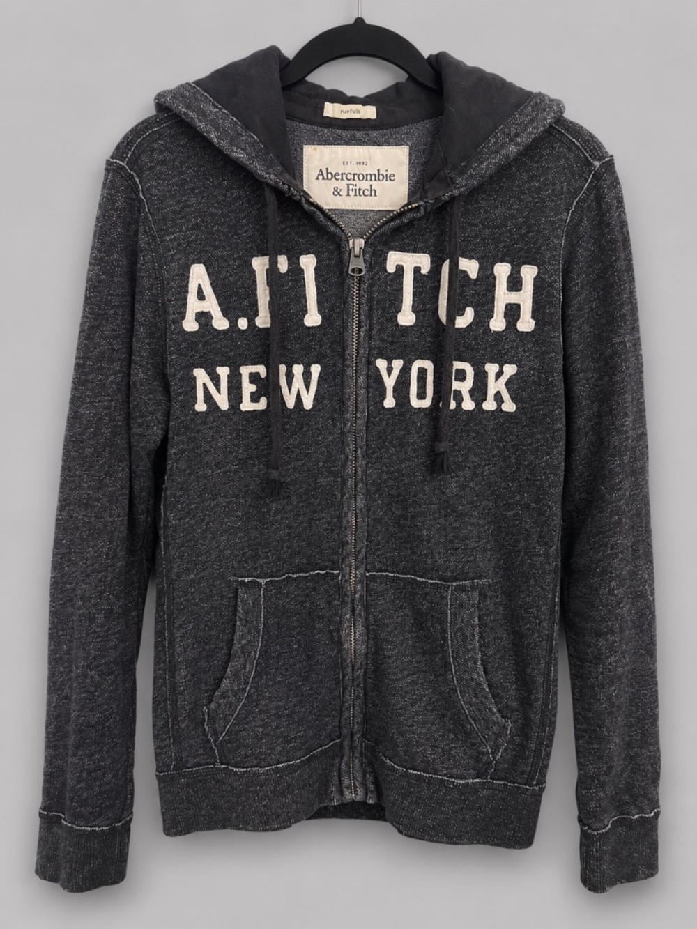 Abercrombie & Fitch Est. 1892 New York Zip up Muscle Men's Hoodie - Picture 2 of 3
